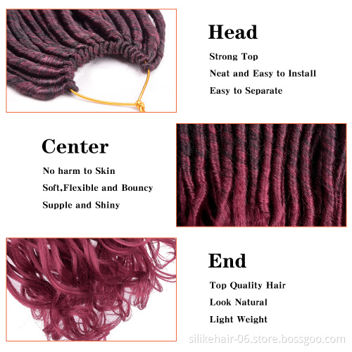 Goddess Faux Locs Crochet Hair Synthetic Crochet Hair Braiding 22 Inch Straight Goddess Locs with Curly Ends for Black Women